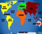 Dünya Haritası kıtalar ve okyanuslar ile